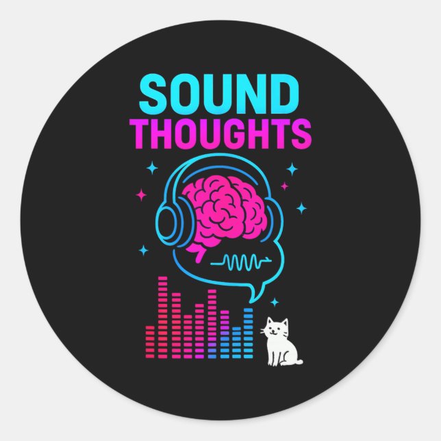 Sound Thoughts Stoic Philosophy Minimalist Slogan  Classic Round Sticker (Front)