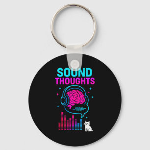 Sound Thoughts Stoic Philosophy Minimalist Slogan  Keychain