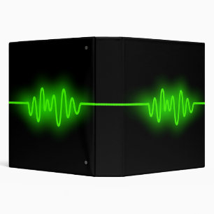 Sound Wave (1.5in) - Green and Black Binder