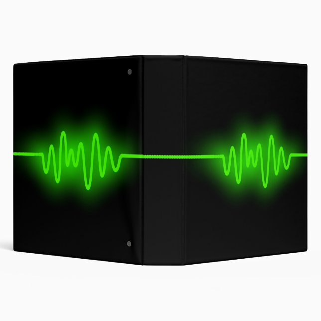 Sound Wave (1.5in) - Green and Black Binder (Background)