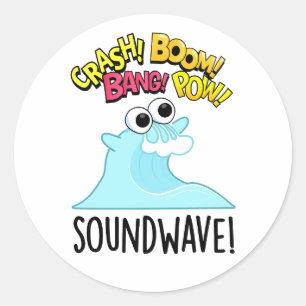 Sound Wave Funny Ocean Pun  Classic Round Sticker