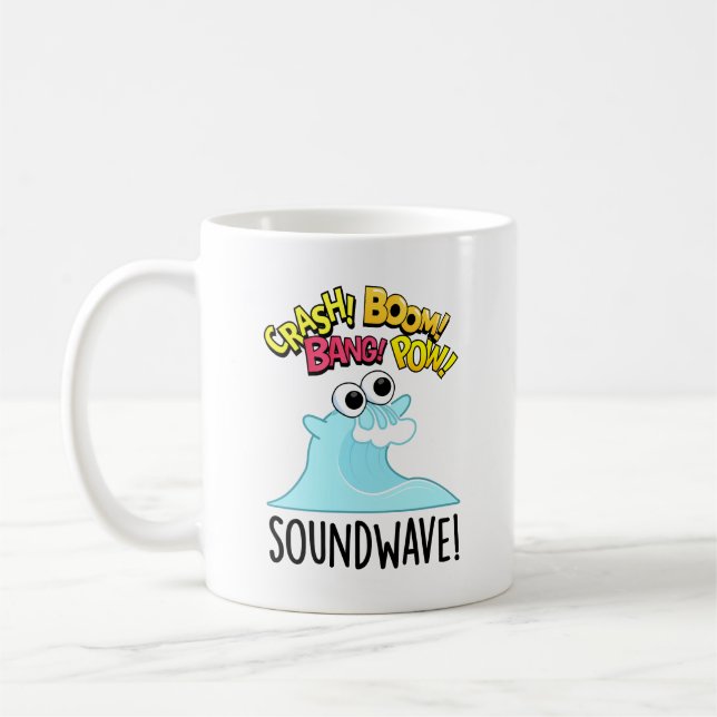 Sound Wave Funny Ocean Pun  Coffee Mug (Left)