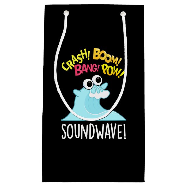Sound Wave Funny Ocean Pun  Small Gift Bag (Front)