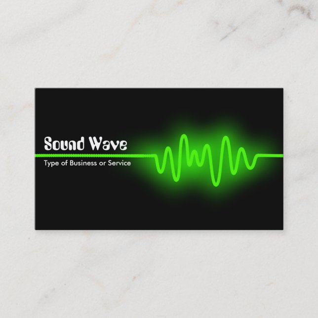 Sound Wave - Green and Black Business Card (Front)
