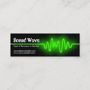 Sound Wave - Green and Black Mini Business Card
