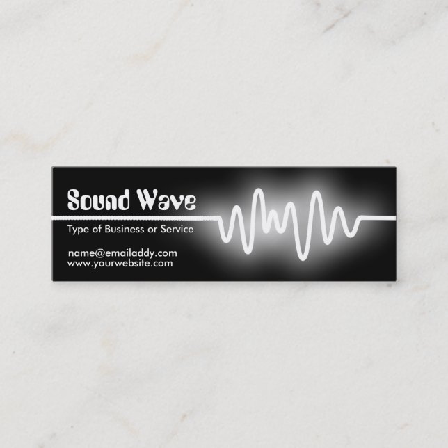 Sound Wave - Red and Black Mini Business Card (Front)