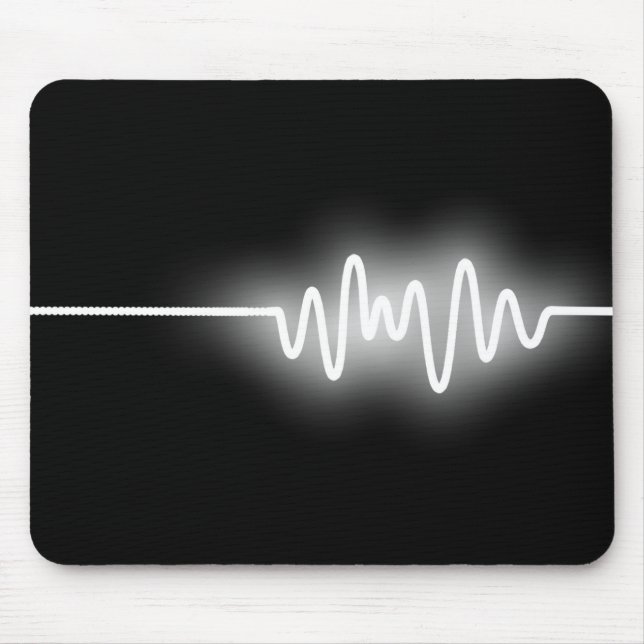 Sound Wave - White on Black Mouse Pad (Front)