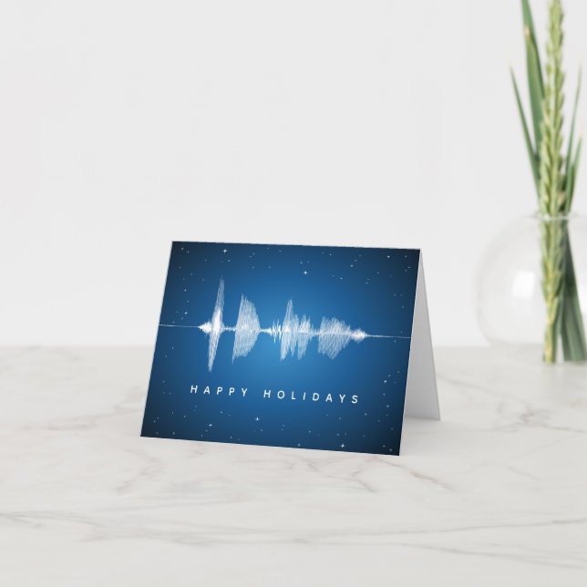 Sound Waveform Music Happy Holidays Geek Holiday Card (Front)
