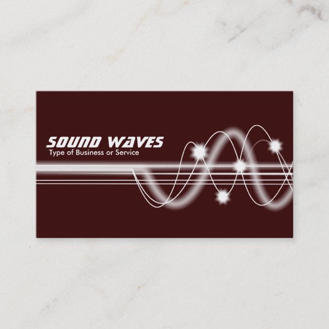Sound Waves - Dark Brown Business Card (Front)