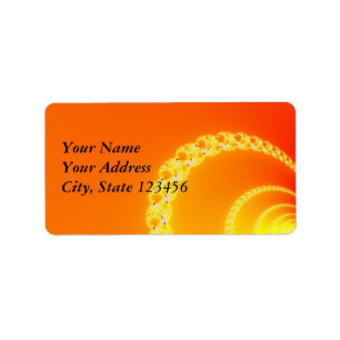 Sound Waves Fractal Art Label