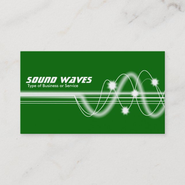 Sound Waves - Grass Green Business Card (Front)
