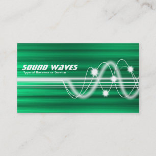 Sound Waves - Green Brushed Texture Business Card