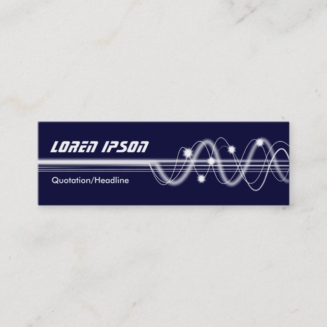 Sound Waves II - Dark Navy Blue Mini Business Card (Front)
