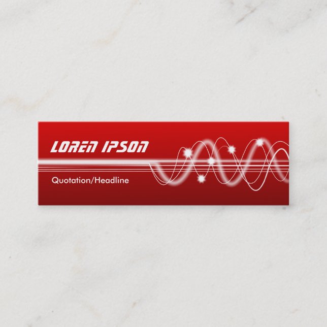 Sound Waves II - Shaded Red Mini Business Card (Front)