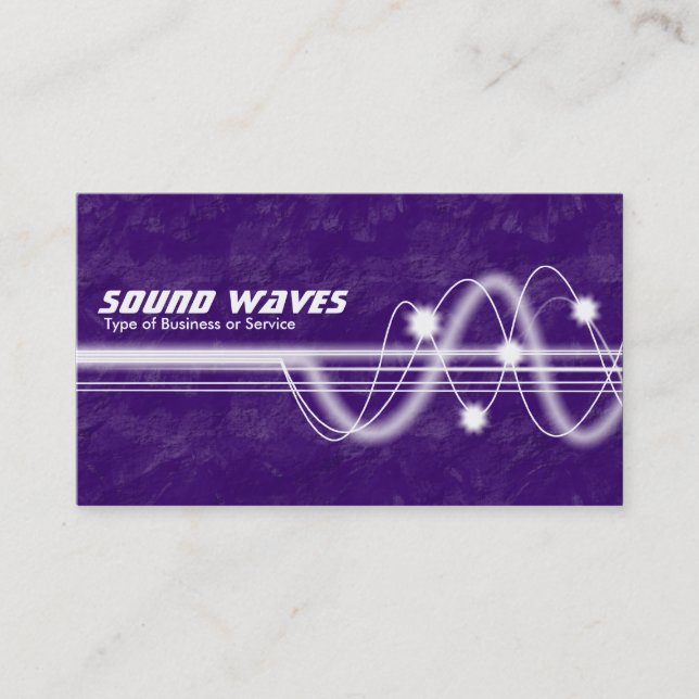 Sound Waves - Purple Earth Business Card (Front)