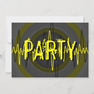 Sound Yellow Dark 'PARTY' invitation