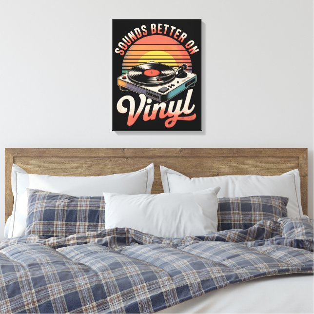 Sounds better on Vinyl Canvas Print (Insitu(Bedroom))
