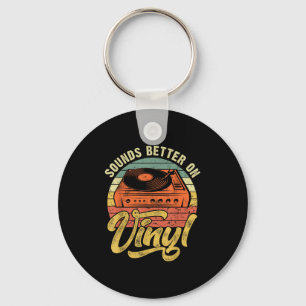 Sounds Better On Vinyl - Music Lover Disc Records  Keychain