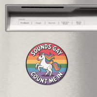 Sounds Gay Count Me In Unicorn Rainbow Flag LGBT