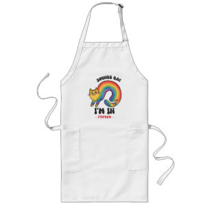 Sounds Gay, I’m In – Rainbow Cat LGBTQ Pride Long Apron