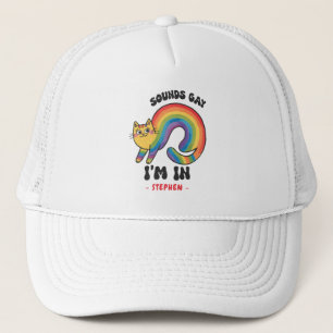 Sounds Gay, I’m In – Rainbow Cat LGBTQ Pride Trucker Hat