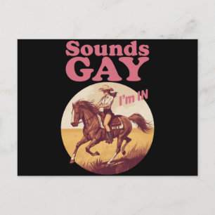 Sounds Gay I'm In Lesbian Western Pride Progress  Postcard