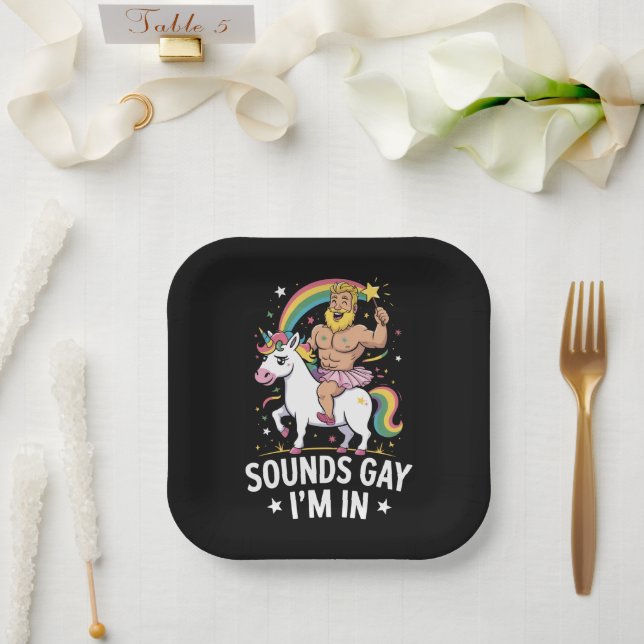 Sounds Gay Im In  Paper Plate (Wedding)