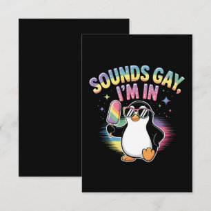 Sounds Gay I'm In Pride Month Design - Penguin Thank You Card