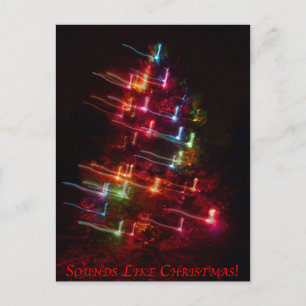 Sounds Like Christmas (Tree & Notes) Holiday Postcard