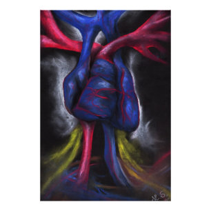 Sounds Of A Blue Heart Anatomical Human Organ Art Photo Print