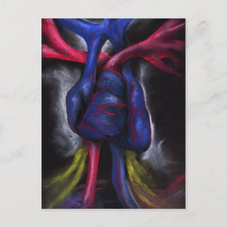 Sounds Of A Blue Heart Original Art Postcard