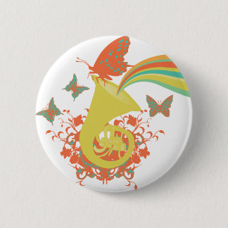 sounds of a horn vector design 2 inch round button