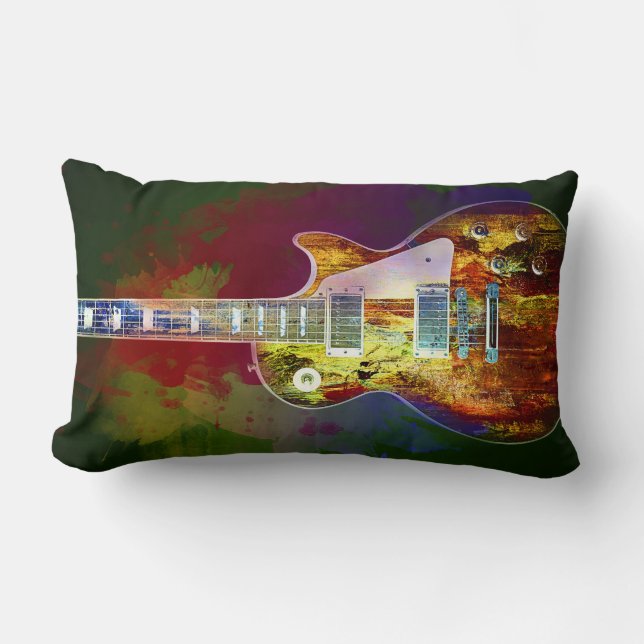 Sounds of music. Colourful guitar Lumbar Pillow (Front)