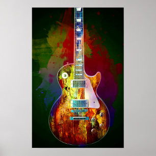 Sounds of music. Colourful guitar Poster