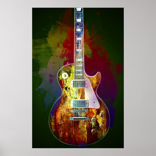 Sounds of music. Colourful guitar Poster (Front)