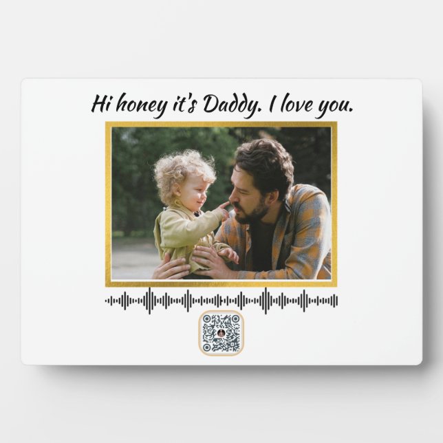 Soundwave Art QR Code - Custom Voice Recording Plaque (Front)