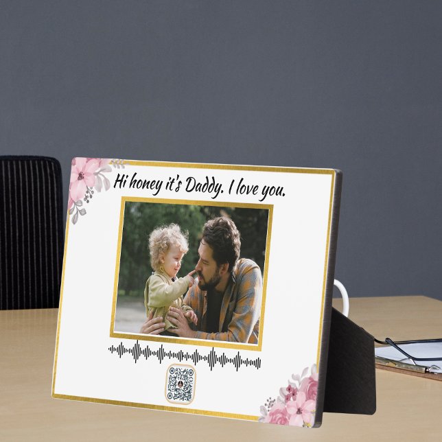 Soundwave Art QR Code - Custom Voice Recording Plaque (Soundwave Art QR Code - Custom Voice Recording Memorial Gift)