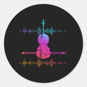 Soundwaves Cello Classic Round Sticker