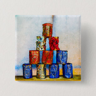 Soup Cans - After The Lunch 2 Inch Square Button