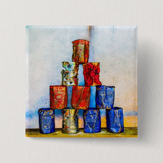 Soup Cans - After The Lunch 2 Inch Square Button (Front)