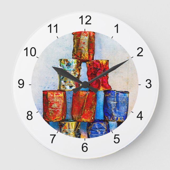Soup Cans - After The Lunch Large Clock (Front)