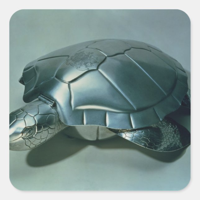 Soup tureen in form of a turtle, 1790's square sticker (Front)