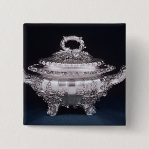 Soup tureen, one of a pair, made by Paul Storr 2 Inch Square Button