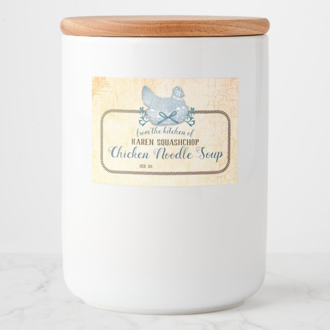 soupe de poulet casserole maison étiquette en cons (Devant)