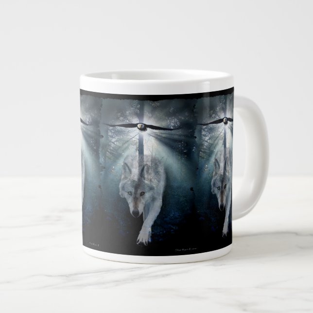 Soupe Jumbo Wolf & Bald Eagle ou Mug Café (Devant droit)