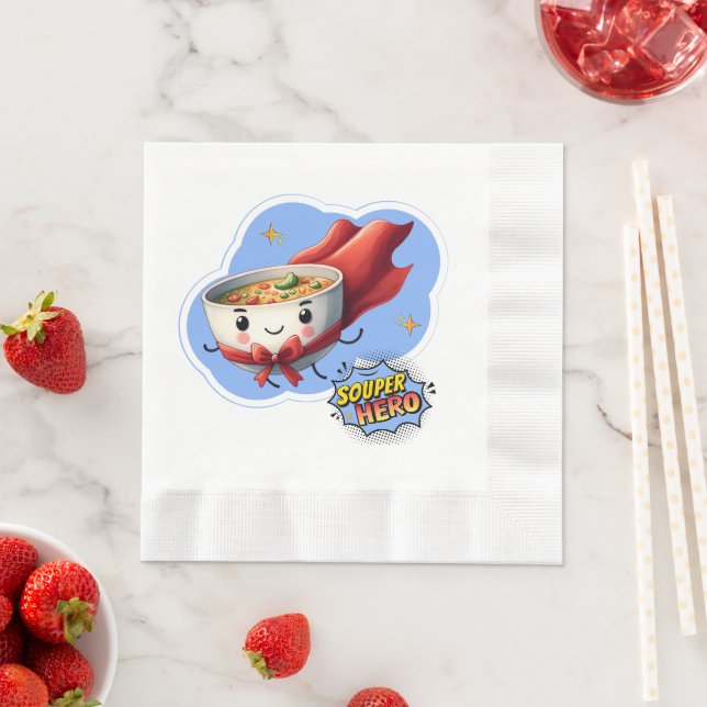 Souper Hero, Super Hero Soup Pun | Napkin (Insitu)
