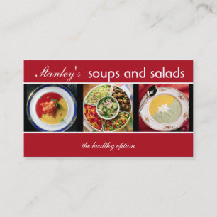 Soupes et salades - cartes de visite alimentaires