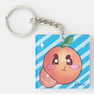 Sour Angry Orange Fruit Keychain