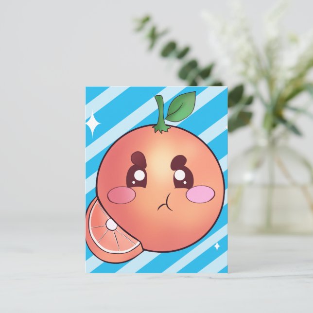 Sour Angry Orange Fruit Postcard (Standing Front)
