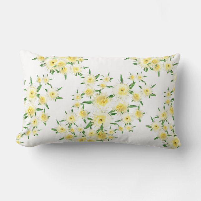 Sour Figs Flowers Leaves Pattern Pillow Cushion (Front)